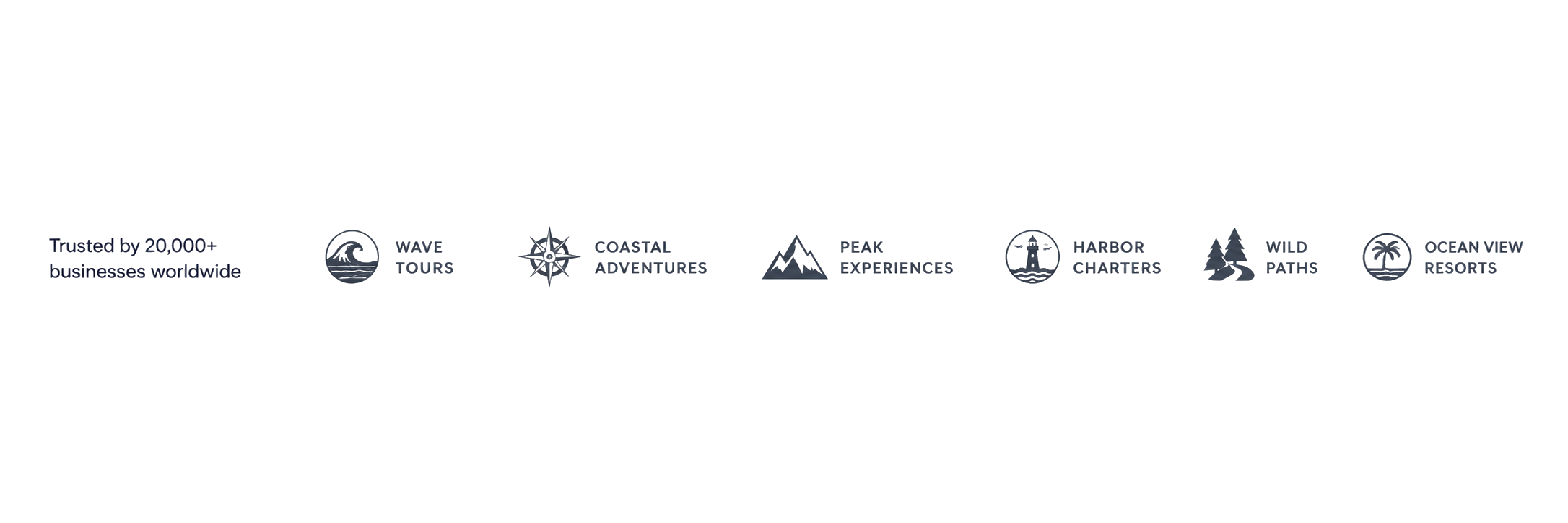 Trusted BookPyro customer logos including Wave Tours, Coastal Adventures, Peak Experiences, Harbor Charters, Wild Paths, and Ocean View Resorts